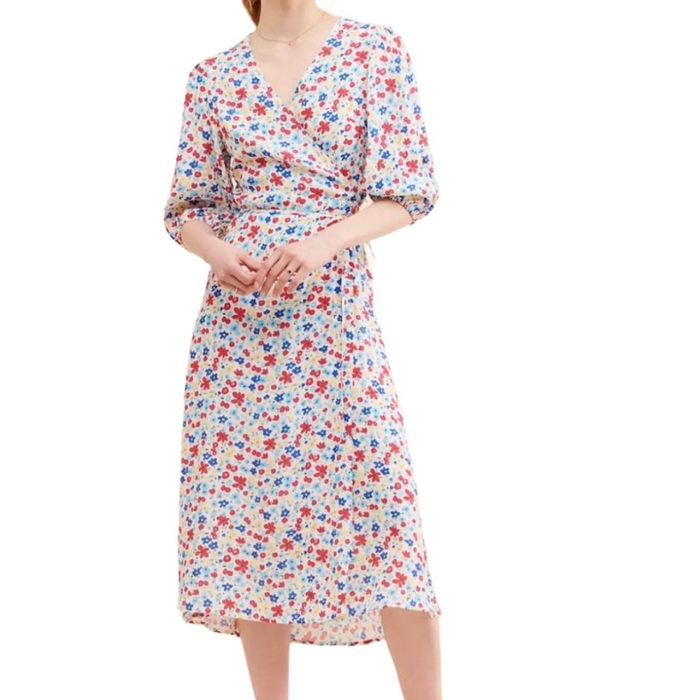Charlie Holiday Summer Salsa Wrap Midi Dress Sz 6